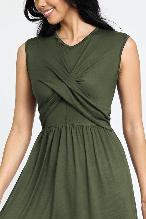 Always24 Sleeveless Cross-Over Bodice Midi Dress - Always24