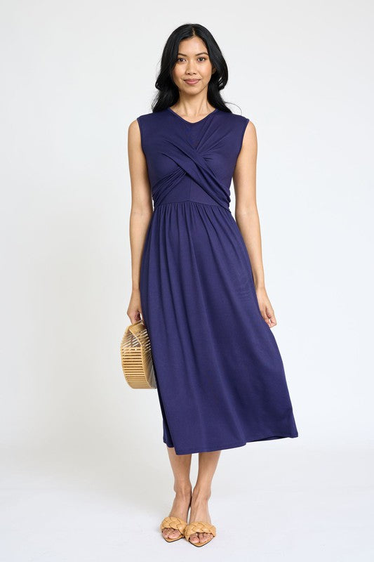 Always24 Sleeveless Cross-Over Bodice Midi Dress - Always24
