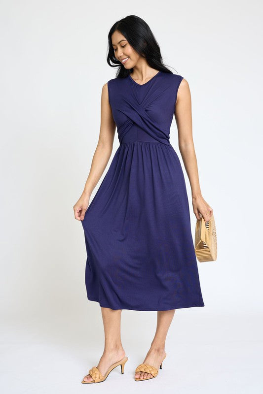 Always24 Sleeveless Cross-Over Bodice Midi Dress - Always24