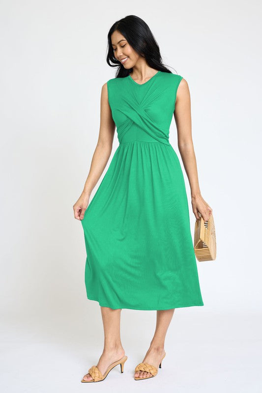 Always24 Sleeveless Cross-Over Bodice Midi Dress - Always24
