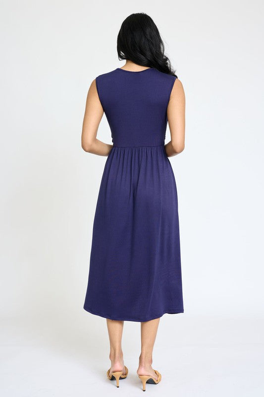 Always24 Sleeveless Cross-Over Bodice Midi Dress - Always24