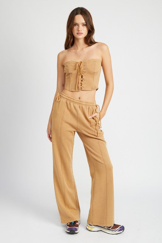 FRENCH TERRY STRAPLESS BUSTIER TOP - Always24