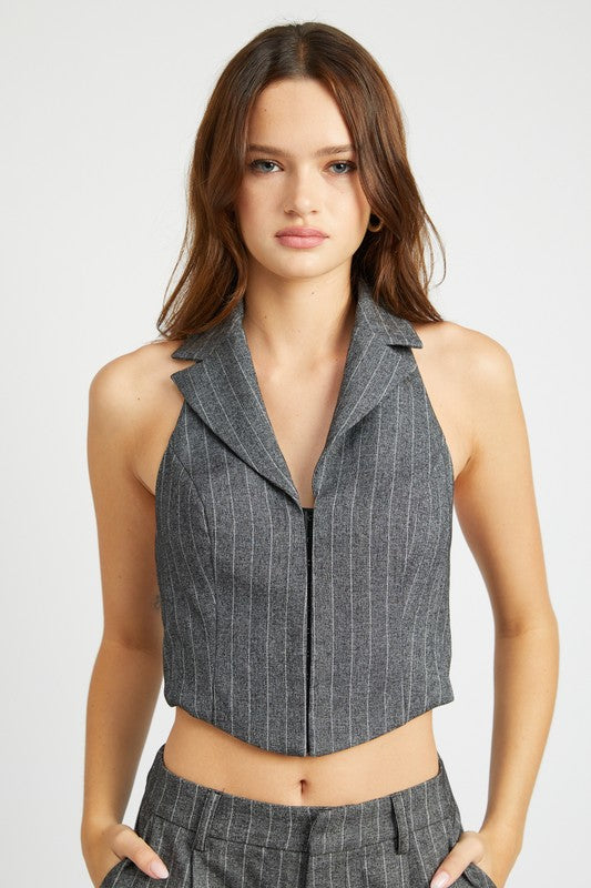 Always24 HALTER NECK TOP WITH OPEN BACK - Always24