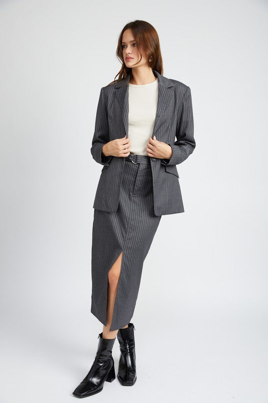 PIN STRIPED BLAZER JACKET - Always24