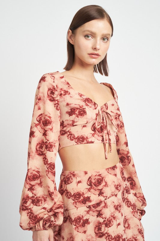 LONG SLEEVE SWEETHEART CROPPED TOP - Always24