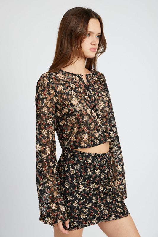 BELLL SLEEVE CROPPED TOP - Always24