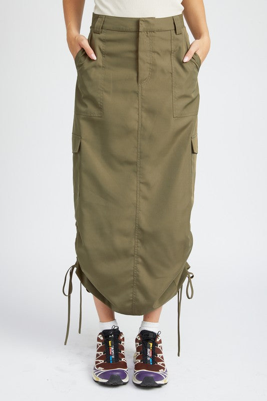 Always24 RUCHED MIDI CARGO SKIRT - Always24