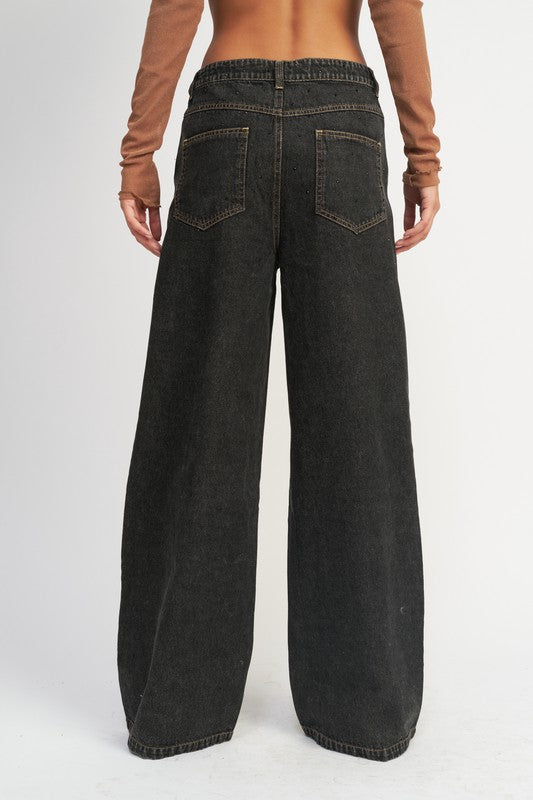 BOYFRINED PANTS WITH CONTRASTED STITCHING - Always24