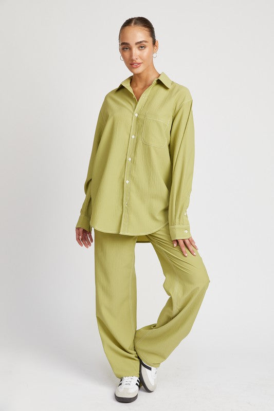 Always24 CONTRAST STITCHING STRAIGHT LEG PANTS - Always24