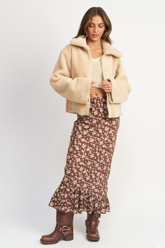 RIVERSIBLE FUR CROPPED JACKET - Always24