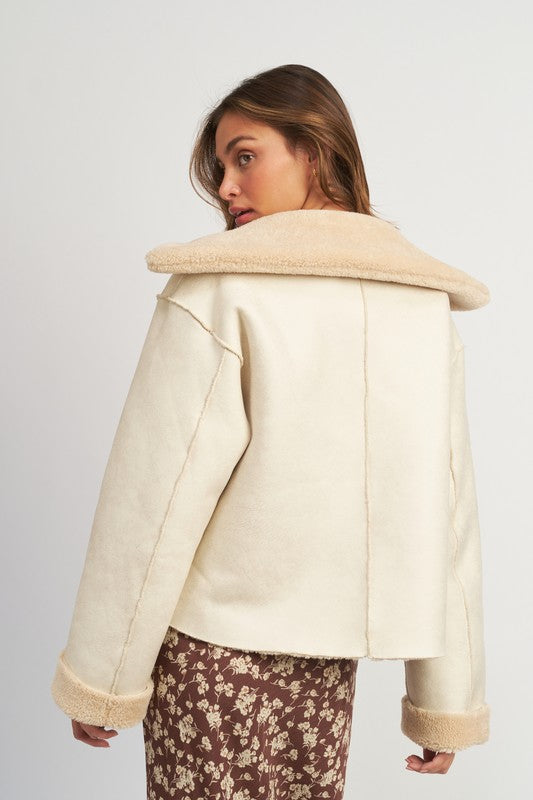 RIVERSIBLE FUR CROPPED JACKET - Always24