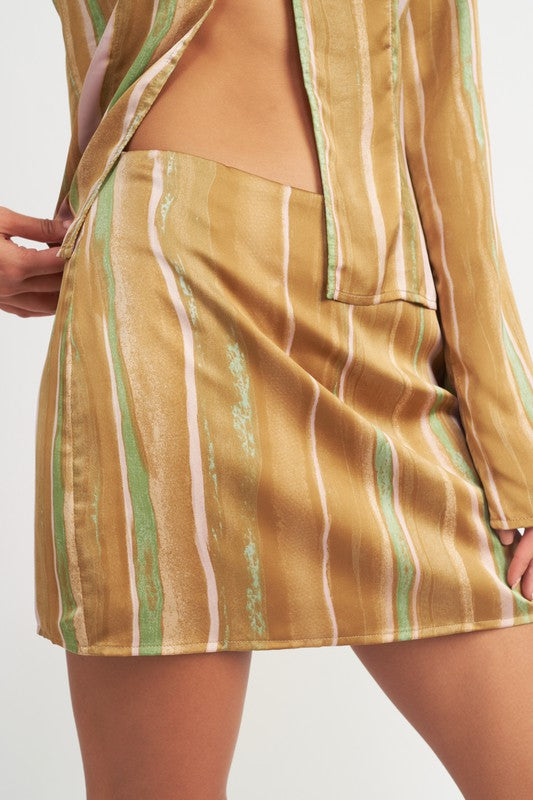 PRINTED LOW WAIST MINI SKIRT - Always24