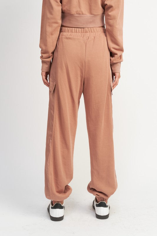 CONTRASTED CARGO JOGGER PANTS - Always24