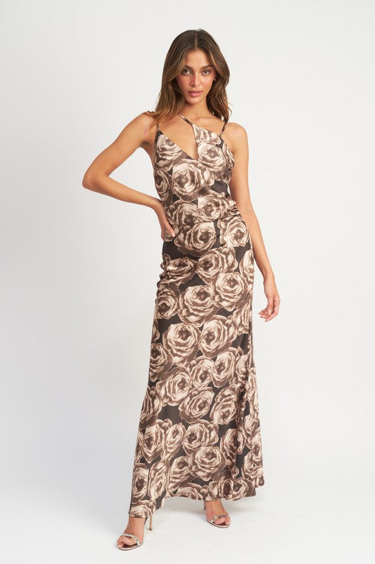ASYMMETRICAL NECK MAXI DRESS - Always24