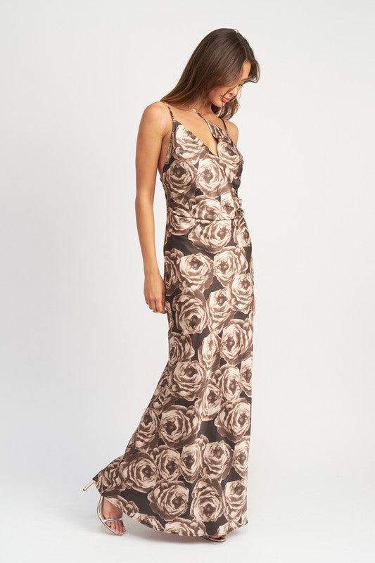 ASYMMETRICAL NECK MAXI DRESS - Always24