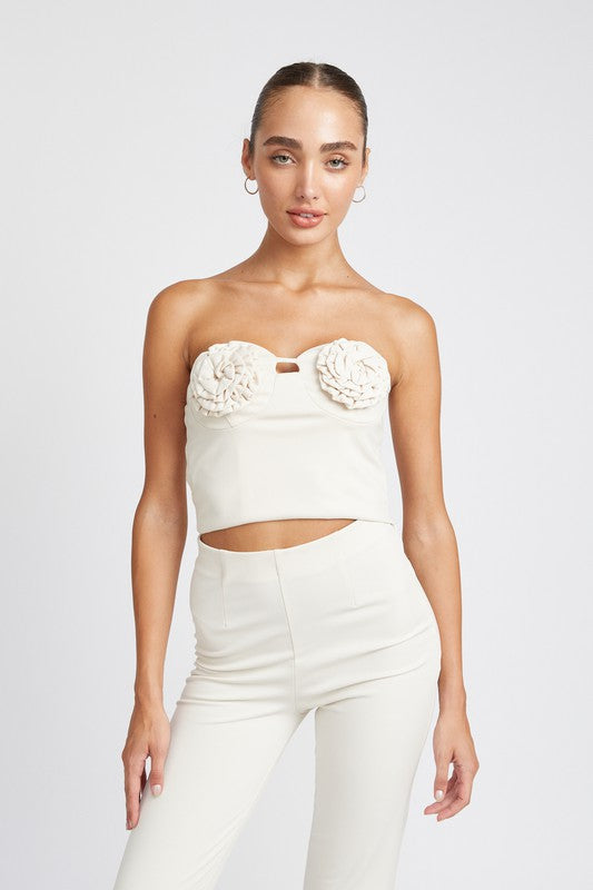 ROSETTE BUSTIER TOP - Always24