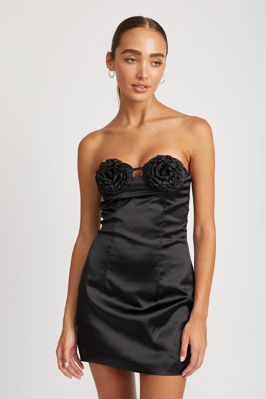 ROSETTE BUST MINI DRESS - Always24