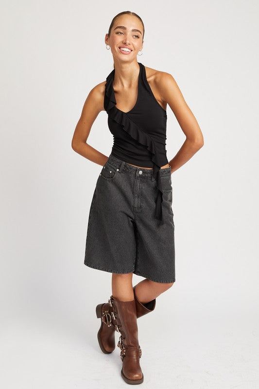 Always24 RUFFLED HALTER TOP - Always24