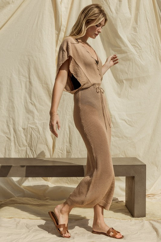 Open Sweater Cover-Up Dress - Always24