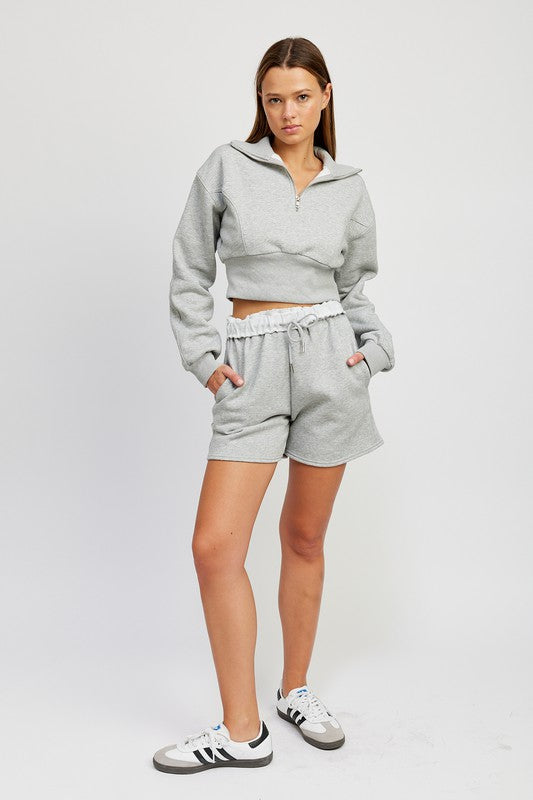 FRENCH TERRY PAPER BAG SHORTS - Always24