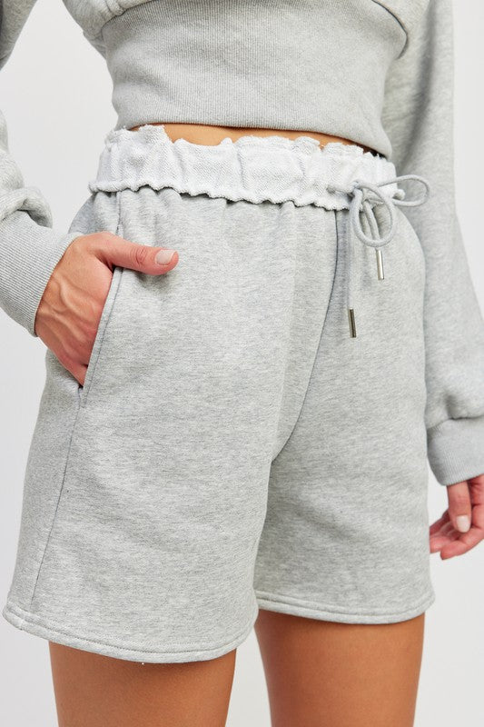 FRENCH TERRY PAPER BAG SHORTS - Always24