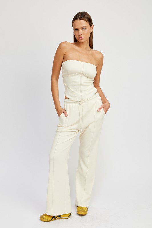HIGH WAIST PANTS WITH DRAWSTRINGS - Always24
