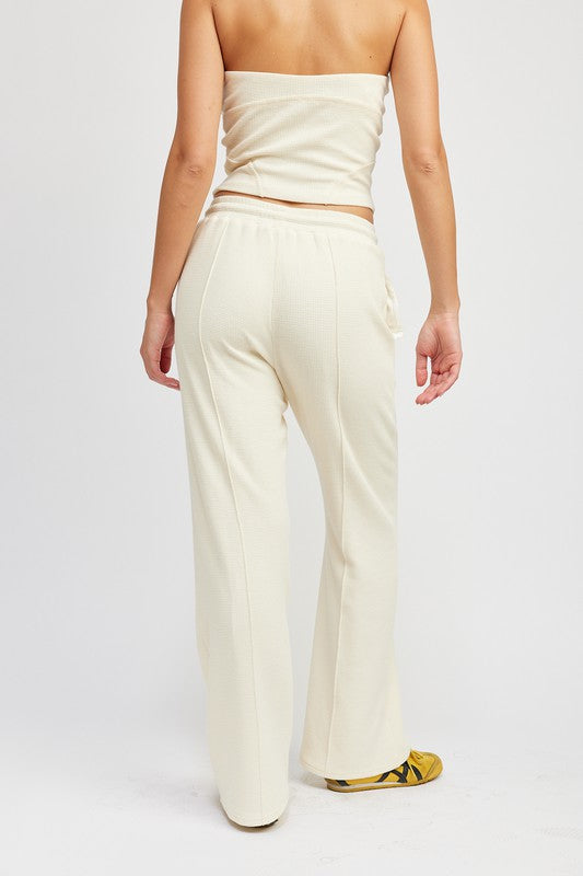 HIGH WAIST PANTS WITH DRAWSTRINGS - Always24