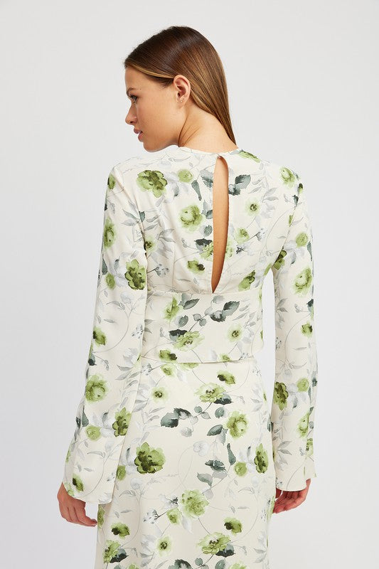 FLORAL BLOUSE WITH NECK TIE - Always24