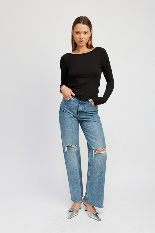 OPEN BACK TOP WITH TWIST DETAIL - Always24