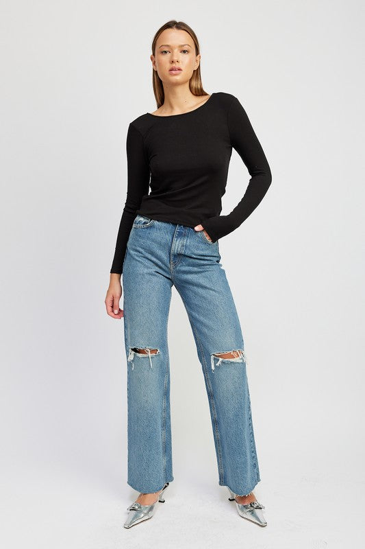 OPEN BACK TOP WITH TWIST DETAIL - Always24