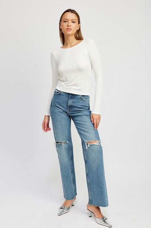 OPEN BACK TOP WITH TWIST DETAIL - Always24