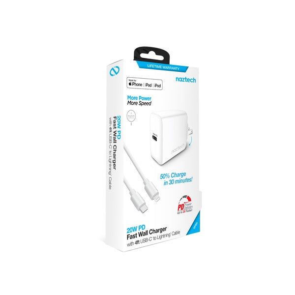 Naztech 20W PD Wall Charger & Lightning Cable - Always24