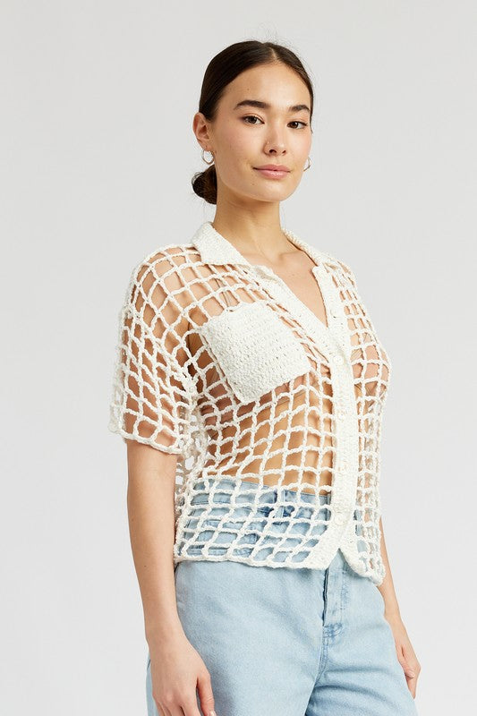 Always24 BOLD CROCHET SHIRT TOP - Always24