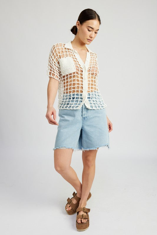 Always24 BOLD CROCHET SHIRT TOP - Always24