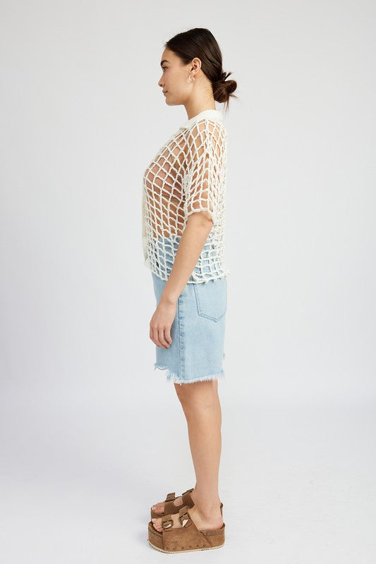 Always24 BOLD CROCHET SHIRT TOP - Always24