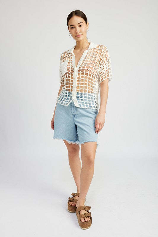 Always24 BOLD CROCHET SHIRT TOP - Always24