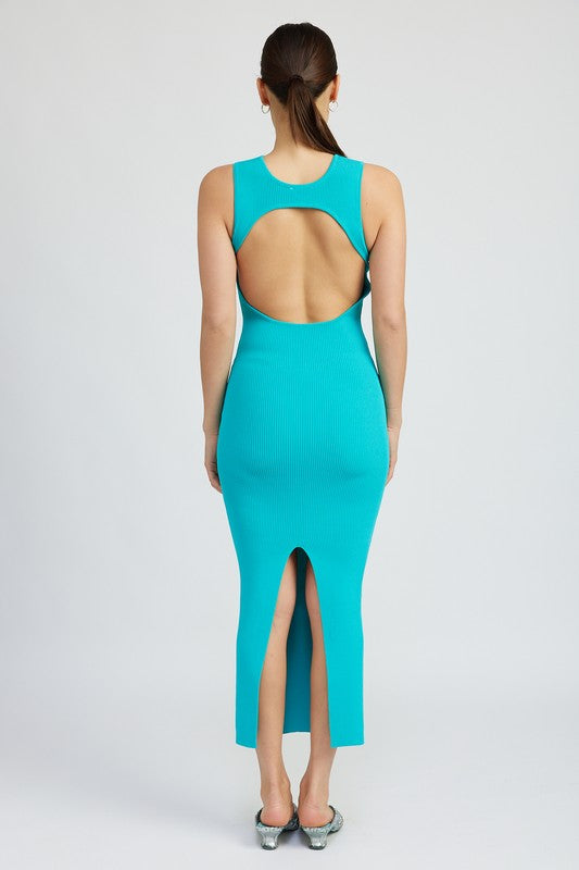 OPEN BACK MAXI KNIT DRESS - Always24