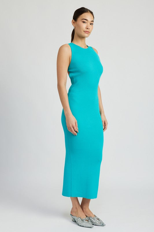 OPEN BACK MAXI KNIT DRESS - Always24