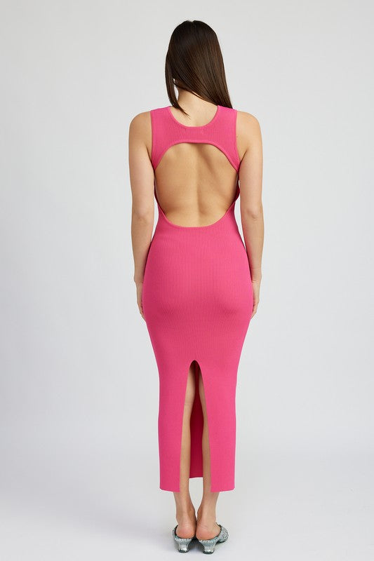 OPEN BACK MAXI KNIT DRESS - Always24