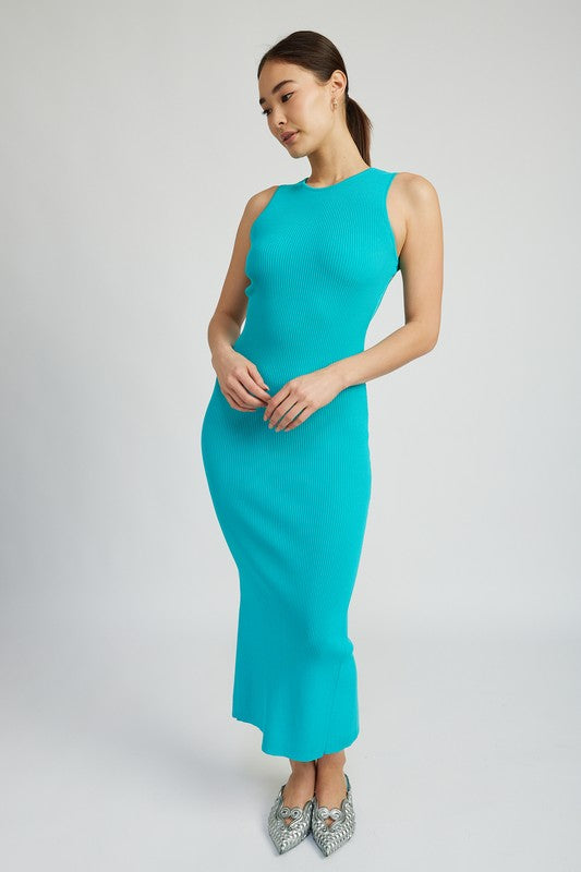 OPEN BACK MAXI KNIT DRESS - Always24