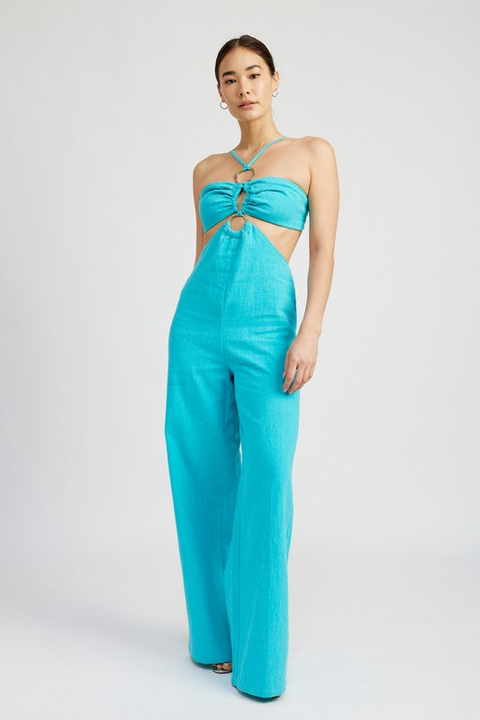 DOUBLE O RING CUT OUT JUMPSUIT - Always24