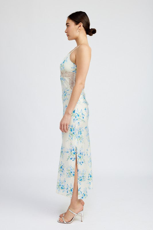 Always24 FLORAL SLIP DRESS WTIH LACE DETAIL - Always24