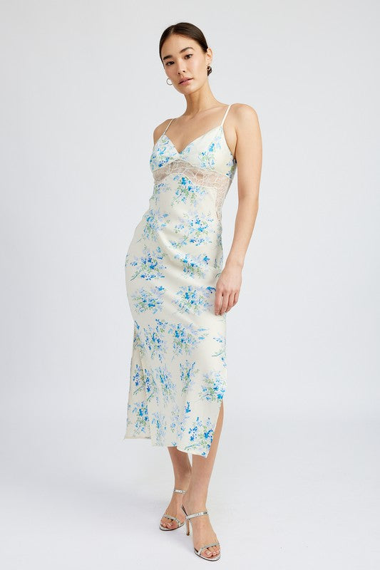 Always24 FLORAL SLIP DRESS WTIH LACE DETAIL - Always24