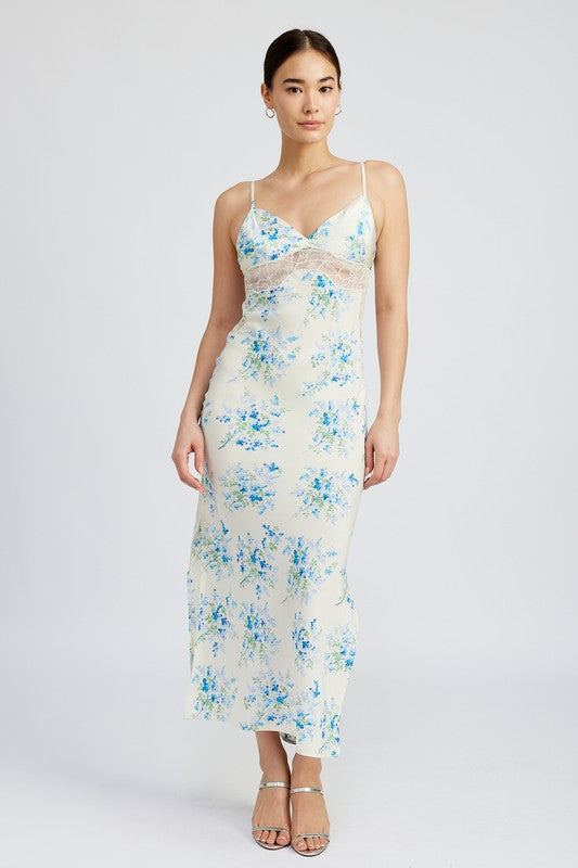 Always24 FLORAL SLIP DRESS WTIH LACE DETAIL - Always24