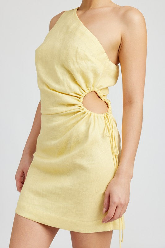 Always24 ONE SHOULDER MINI DRESS WTIH SIDE KEYHOLE - Always24