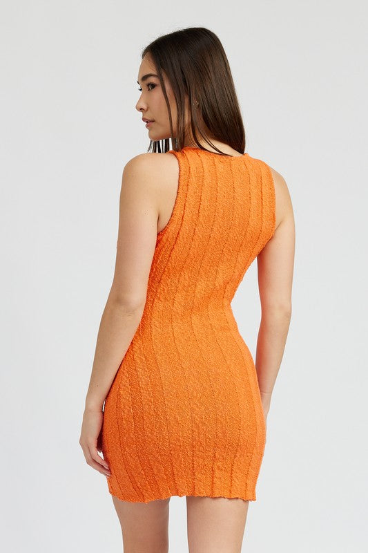 Always24 ROUND NECK FITTED MINI DRESS - Always24