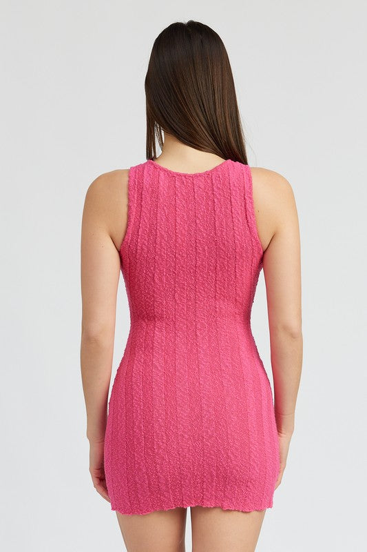 Always24 ROUND NECK FITTED MINI DRESS - Always24