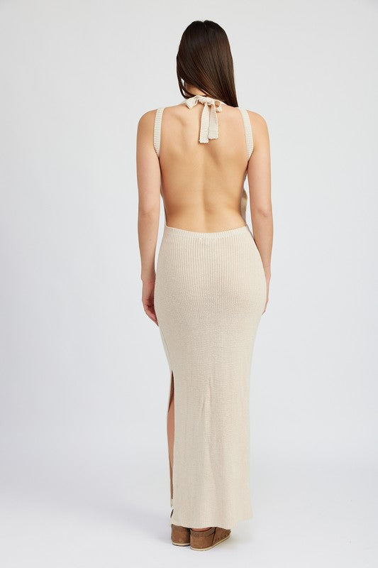 Always24 HALTER NECK MAXI DRESS WITH OPEN BACK - Always24