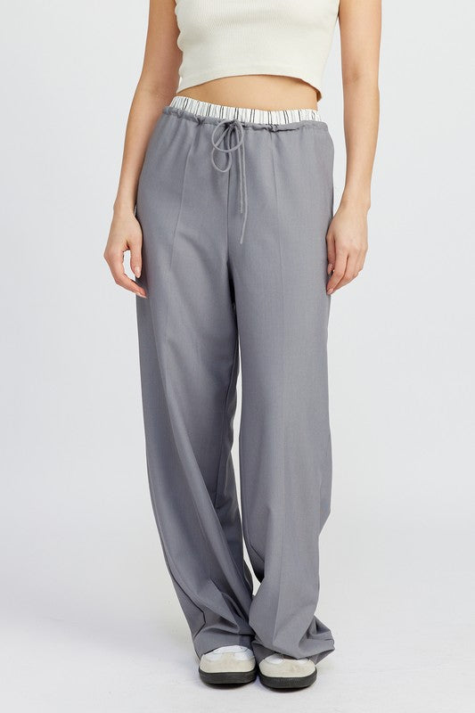 Always24 DOUBLE WAIST STREUIGHT LEG PANTS - Always24