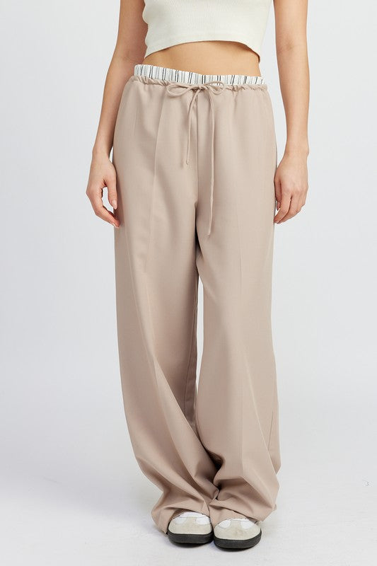 Always24 DOUBLE WAIST STREUIGHT LEG PANTS - Always24